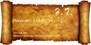 Havran Titán névjegykártya